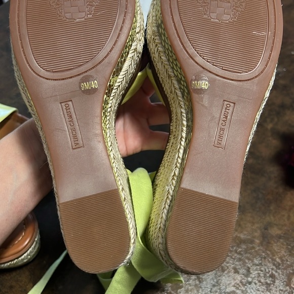 Vince Camuto Farrah platform espadrille green leather Strappy wedge sandal shoe - Picture 10 of 12